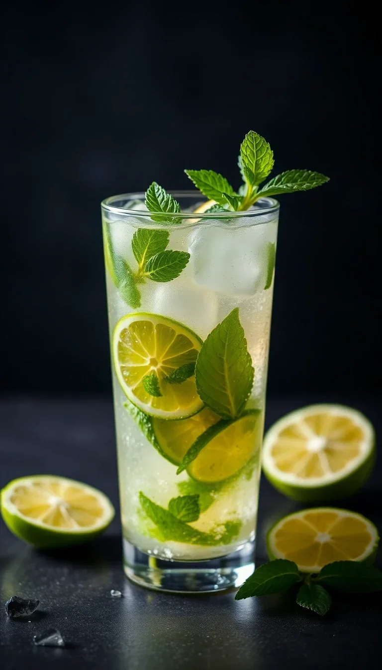 Mojito con lima y menta